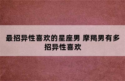 最招异性喜欢的星座男 摩羯男有多招异性喜欢